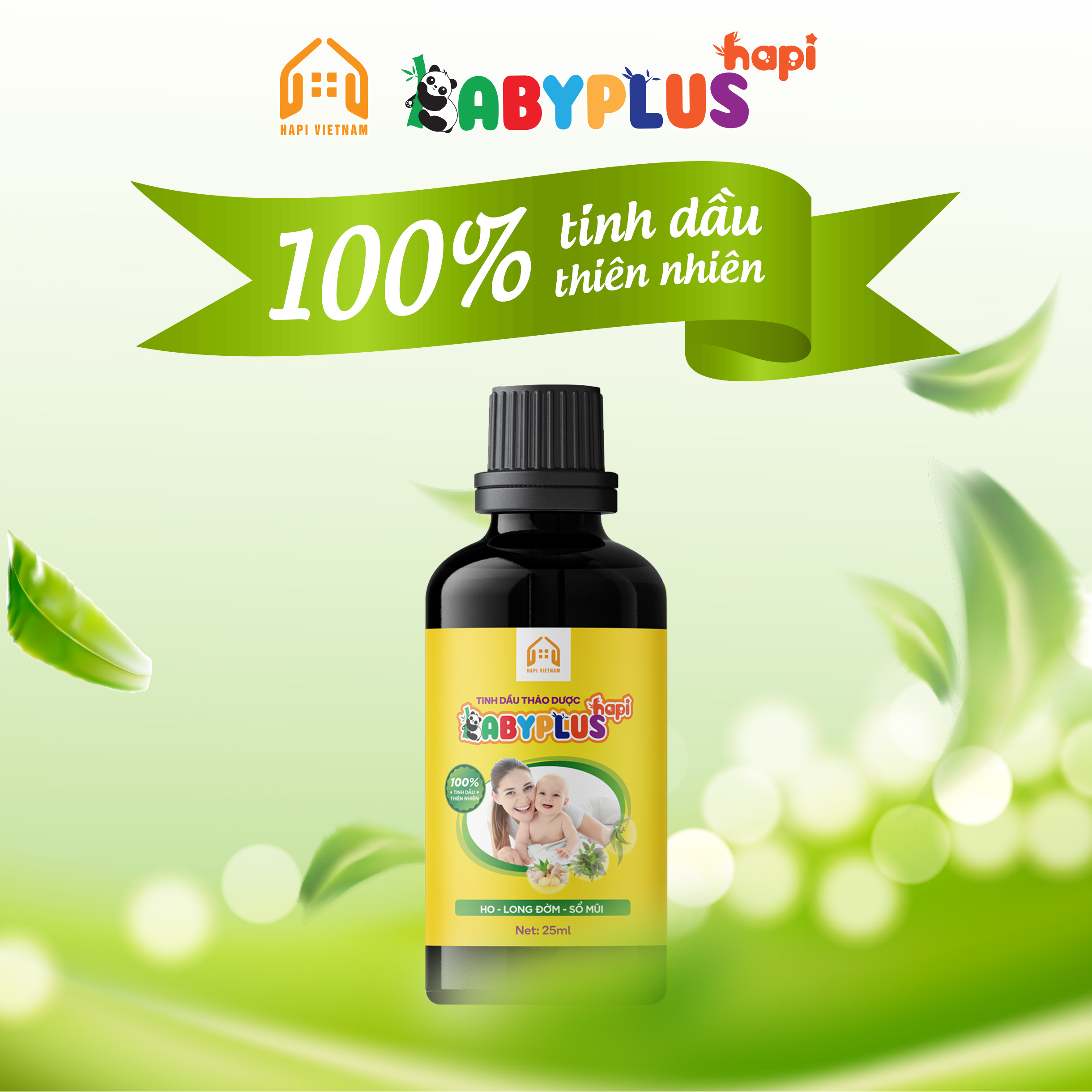 Tinh dầu thảo dược BABYPLUS Hapi - Sạch long đờn, hết ho, sổ mũi, tăng sức đề kháng
