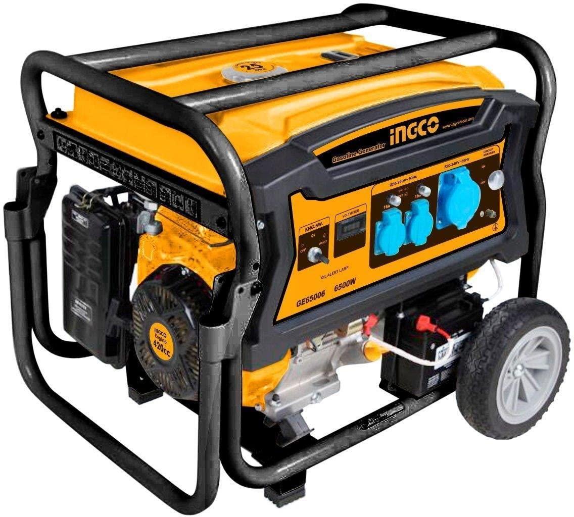 MÁY PHÁT ĐIỆN ĐỘNG CƠ XĂNG 6.5KVA 4 THÌ, OHV, 13HP INGCO GE65006- HÀNG CHÍNH HÃNG