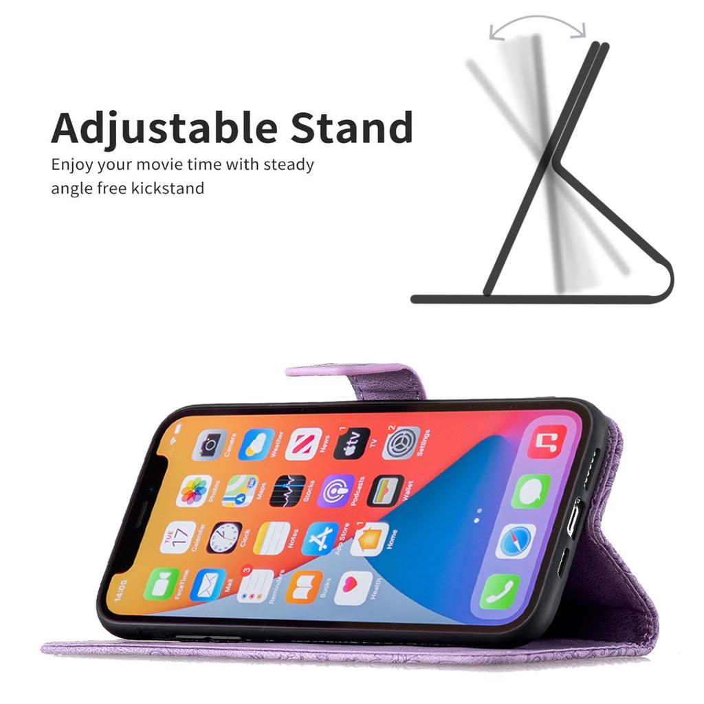 Ốp lưng điện thoại dạng ví da lật dành cho Apple iPhone 13 Pro Max 13 Mini