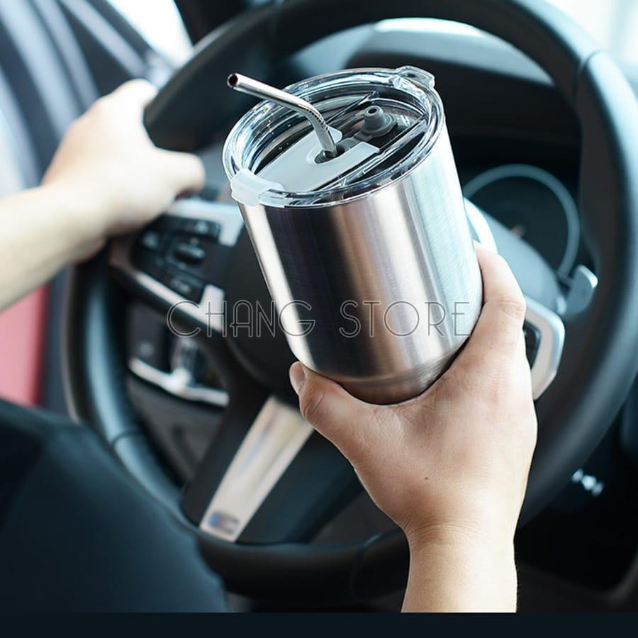Ly Giữ Nhiệt Thái Lan 900ml Chống Trào, Bình Giữ Nhiệt Chống Va Đập +Tặng Bộ Ống Hút Tiện Lợi Màu Bạc ngẫu nhiên