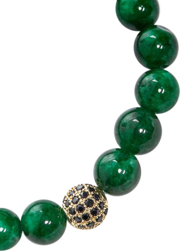 Vòng Đá Cẩm Thạch Sơn Thuỷ Phối Charm Xi Vàng Đính Đá Ngọc Quý Gemstones VT54