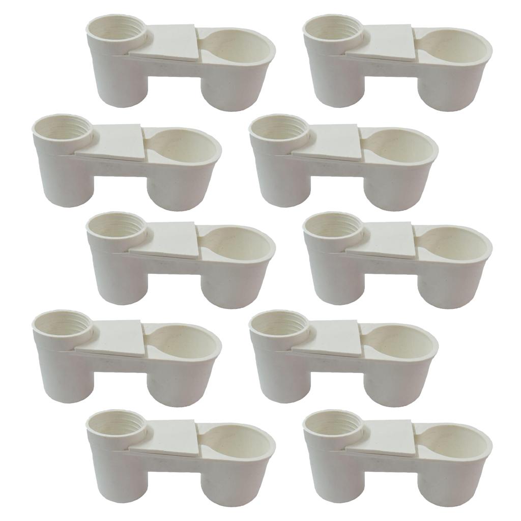 10 x Durable Plastic Water Drinker Cup Birds Feeder Drinking Bowl for Pigeon