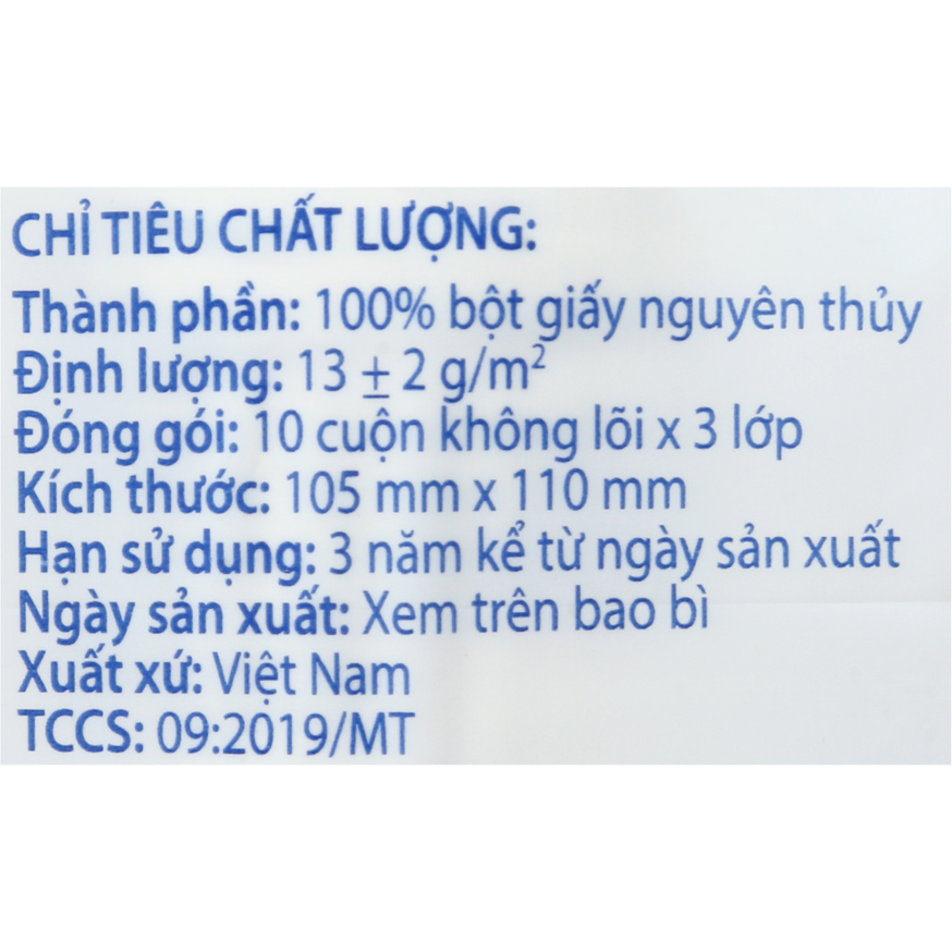 Giấy Vệ Sinh Không Lõi Homelux 10 Cuộn 3 Lớp