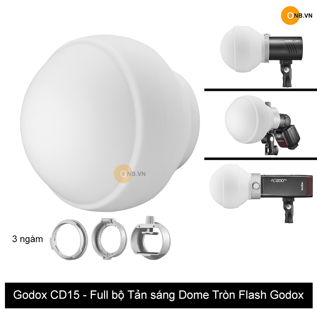 Godox CD15 - Tản Dome tròn Silicon Flash Godox kèm ngàm