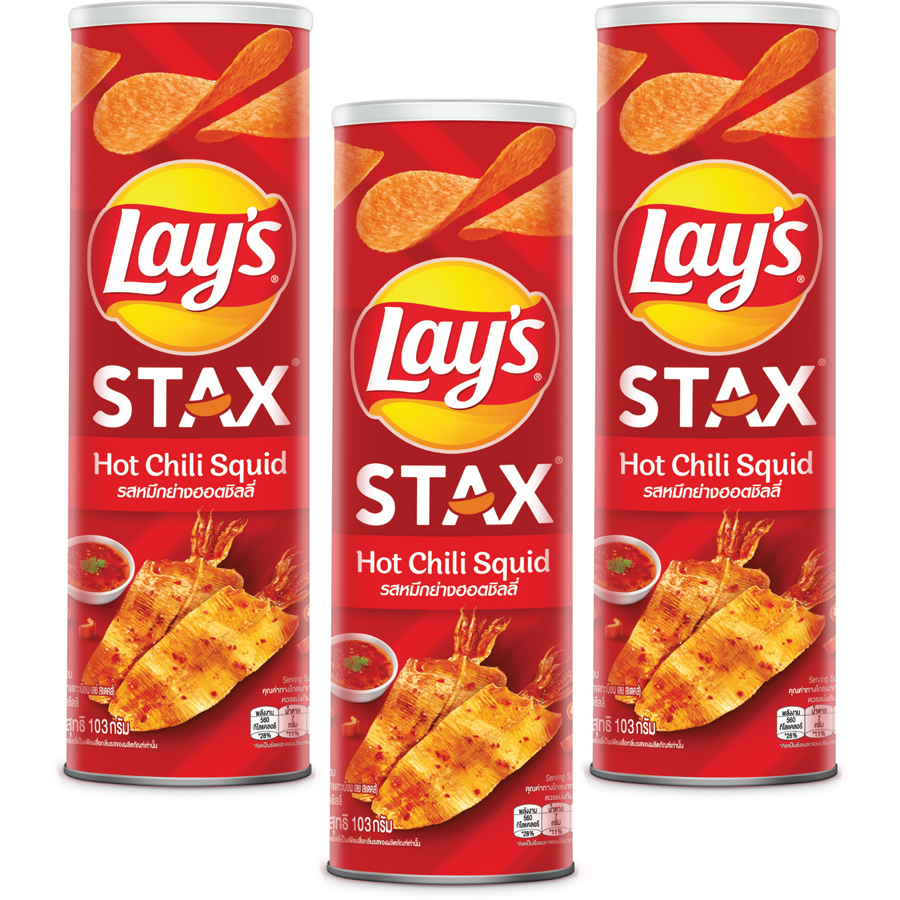 Combo 3 Lay's Stax Khoai Tây Miếng Vị Mực Sốt Cay 100gr