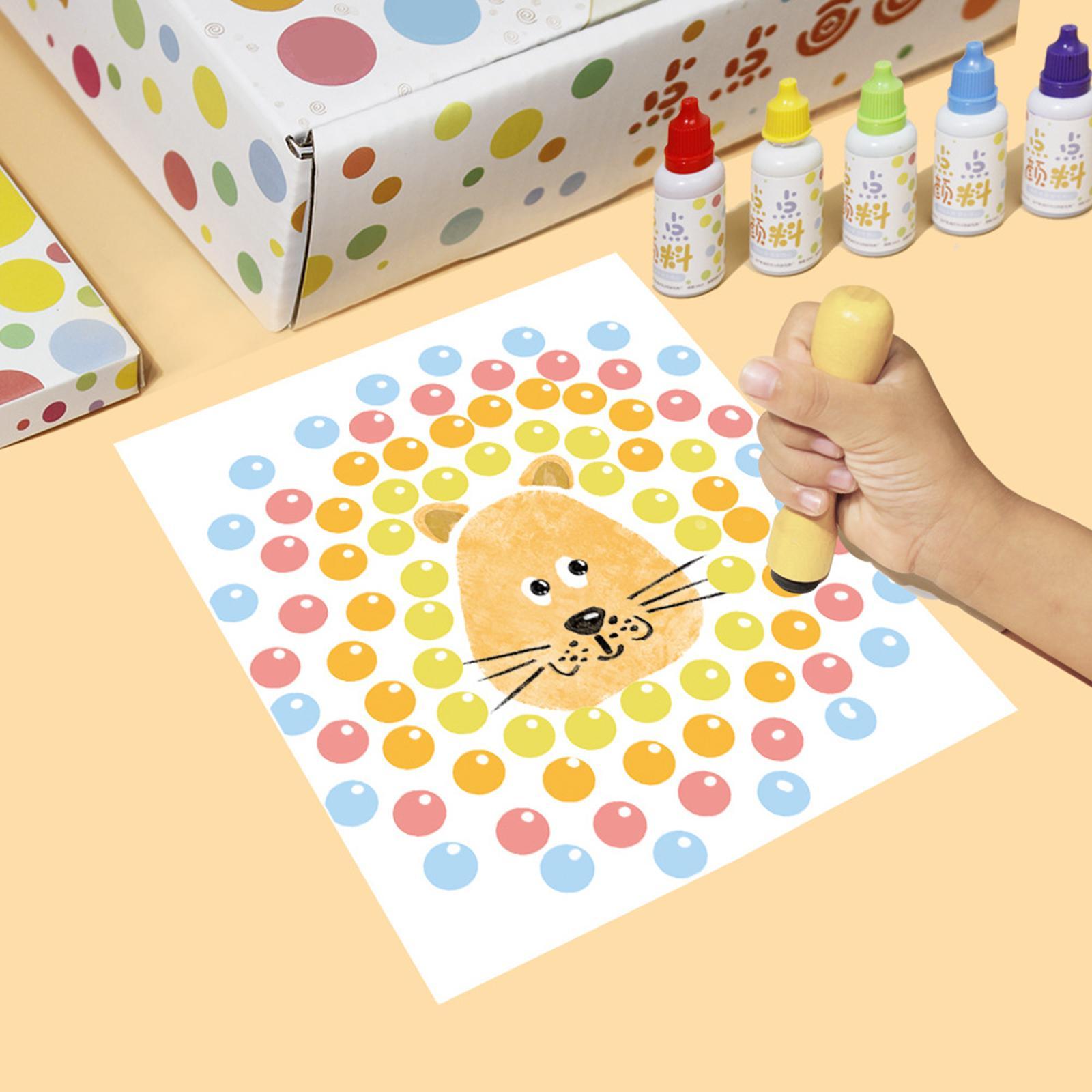 30Pcs Dot Coloring Papers for Age 3+ Kids Kindergarten Activities Boys Girls