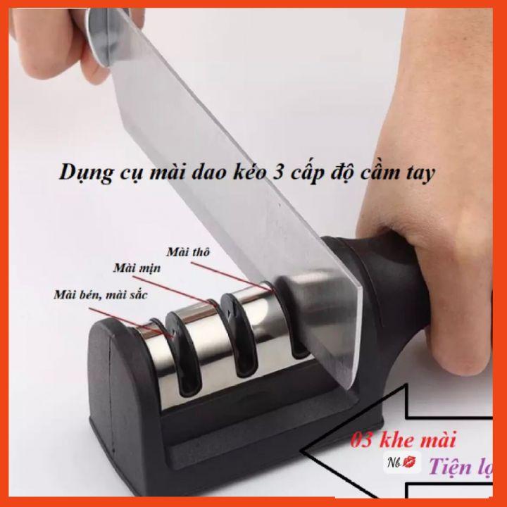 Dụng Cụ Mài Dao Kéo 3 Cấp Độ Cầm Tay, Máy Mài Dao Nhanh Tiện Lợi