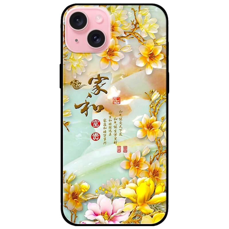 Ốp lưng dành cho Iphone 15 - Iphone 15 Plus - Iphone 15 Pro - Iphone 15 Pro Max - Chữ Hoa Vàng - Hàng Chính Hãng