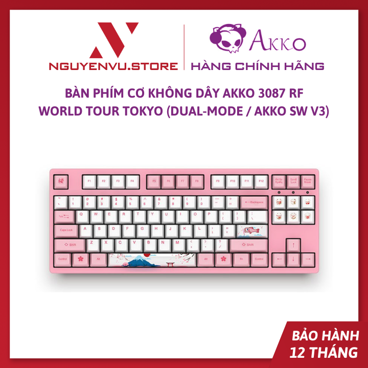 Bàn phím cơ không dây AKKO 3087 RF World Tour Tokyo (Dual-mode / AKKO sw v3) - Hàng chính hãng