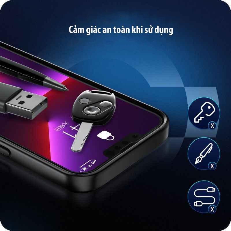 Kính cường lực GAERU full viền (1 miếng phủ nano) cho iphone XS 11 12 13 PRO PRO MAX chống xước chống bám vân tay (Hàng chính hãng)