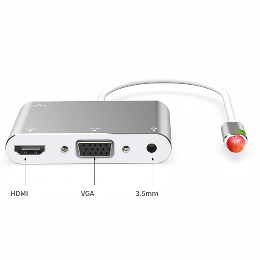 Cáp Chuyển Đổi Iphone/Ipad/Ipod Ra HDMI / VGA / USB /Lighting SeaSy, Chuyển Đổi Lighting Ra HDMI Full HD, Cổng VGA Full HD, Cổng USB, Cổng Sạc Lighting, Cổng Audio, Hình Ảnh Độ Nét Cao, Chất Liệu Nhôm Cao Cấp, Dùng Cho Iphone, Ipad, Ipod – Hàng Chính Hãng