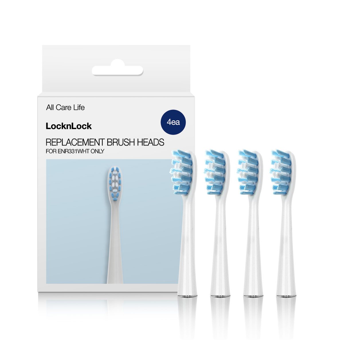 Bộ 4 đầu bàn chải thay thế ENR331WHT_RB, Hàng chính hãng, dùng cho bàn chải ENR331WHT, màu trắng - JoyMall