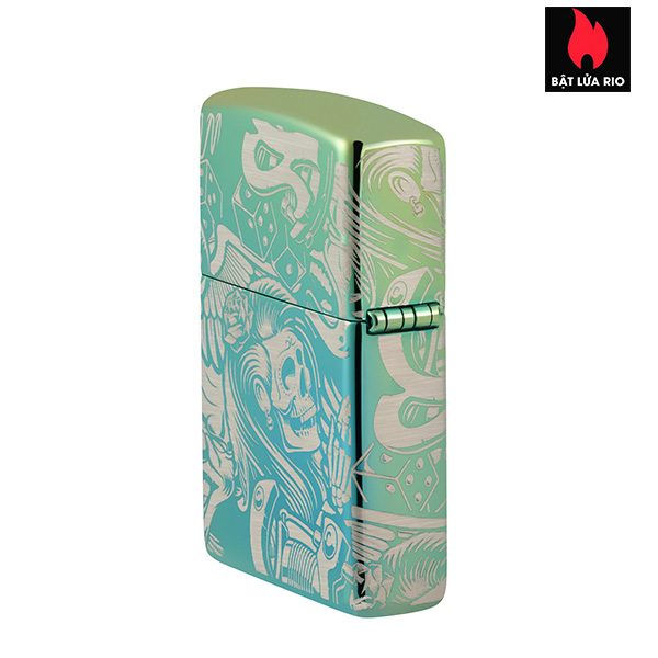 Bật Lửa Zippo 48410 – Zippo Laser 360° Tattoo Theme Design High Polish Teal