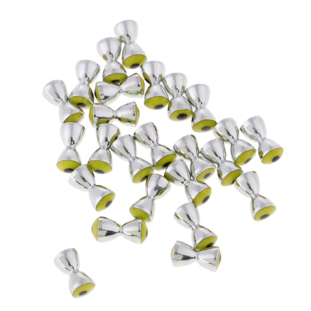 2-4pack 25Pcs Brass Dumbbell Eyes Fly Tying Beads Nymph Fly Tying Materials