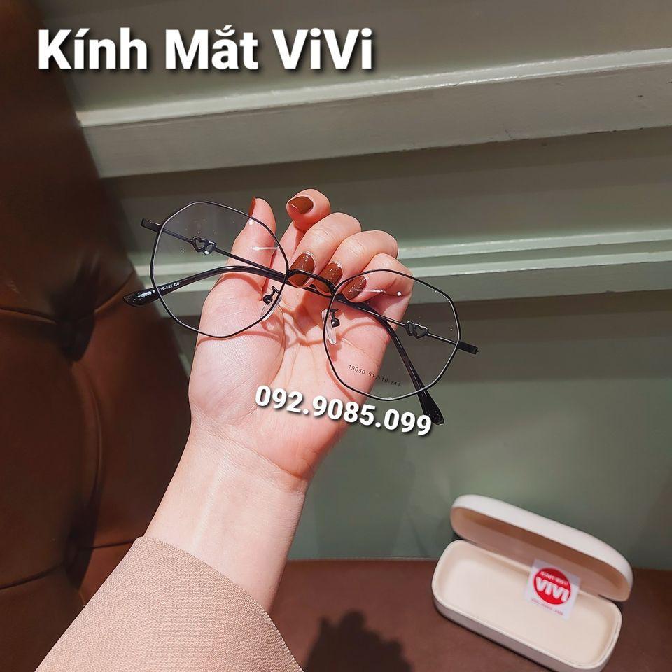 Gọng kính cận dáng vuông lục giác trái tim+ Nhận cắt - viễn - loạn