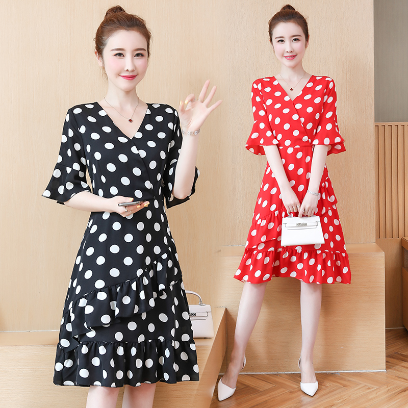 VÁY CHẤM BI BIGSIZE DÁNG XÒE_TB 497