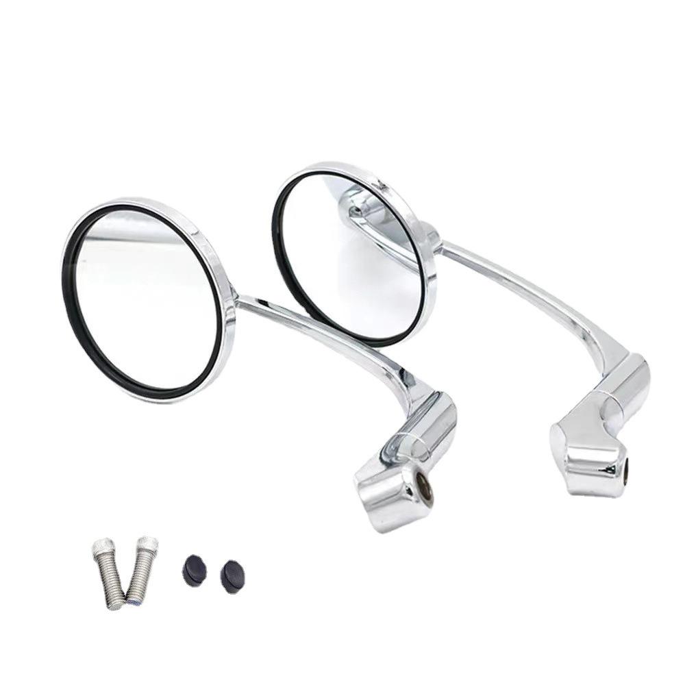Set 2 gương chiếu hậu hình tròn 10mm bằng crom chuyên dụng cho xe máy