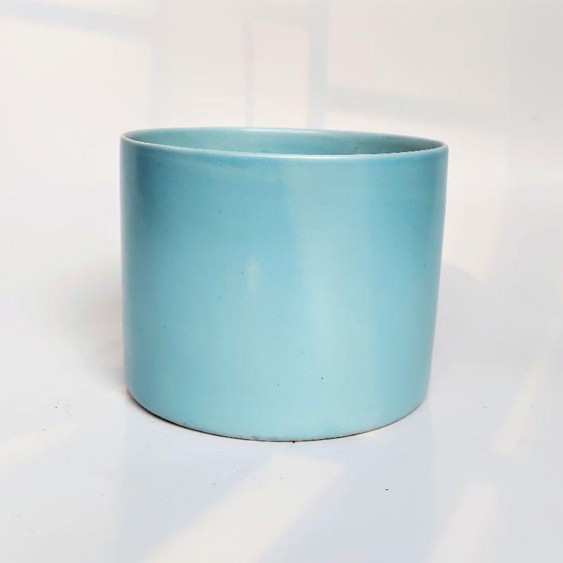 Chậu sứ trồng cây hình trụ trơn, men lạnh, nhiều màu sắc