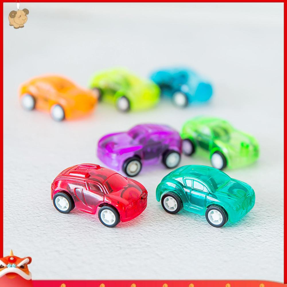 【EY】4Pcs Mini Pull Back Transparent Car Vehicle Model Preschool Learning Kids Toy