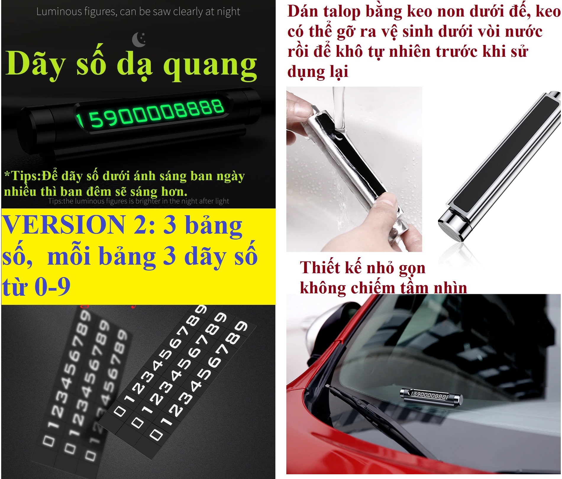 Bảng số 2 mặt dán táp lô trên xe hơi Baseus Baseus Baseus All Metal Temporary ACNUM-C01 Verison 2 / Verison 1 - Hàng chính hãng