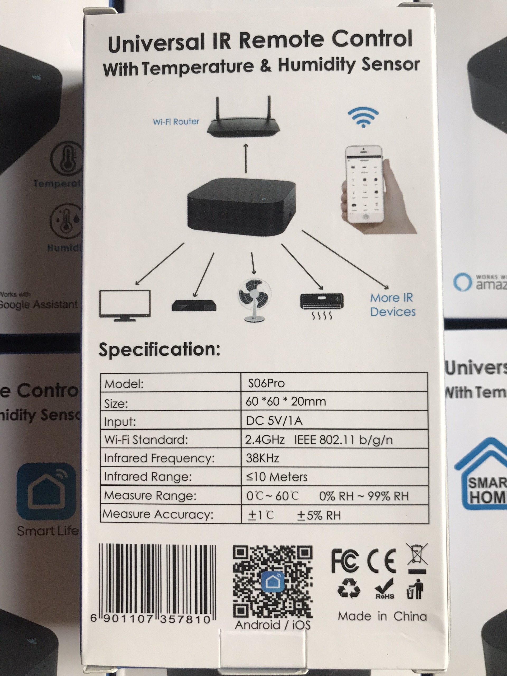 Bộ điểu khiển hông ngoại S06 Pro- cảm biến nhiệt độ, độ ẩm