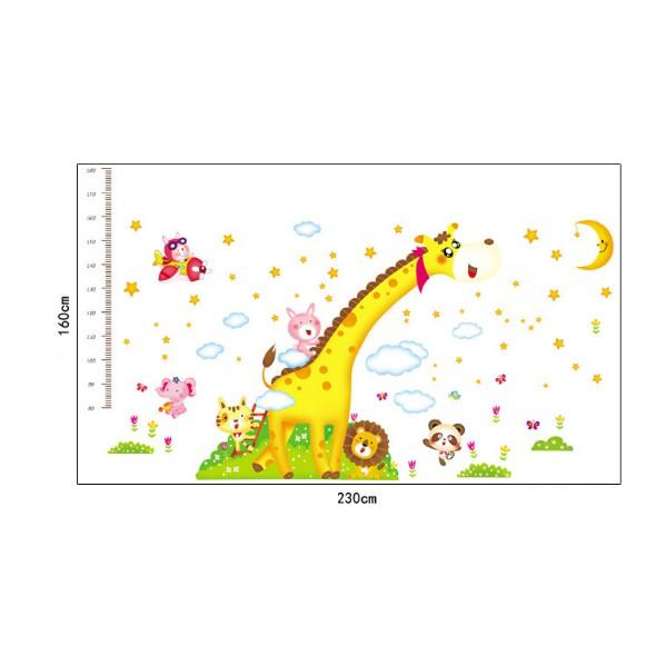 Decal trang trí tường - Thước Đo Hươu Cao Cổ a.h