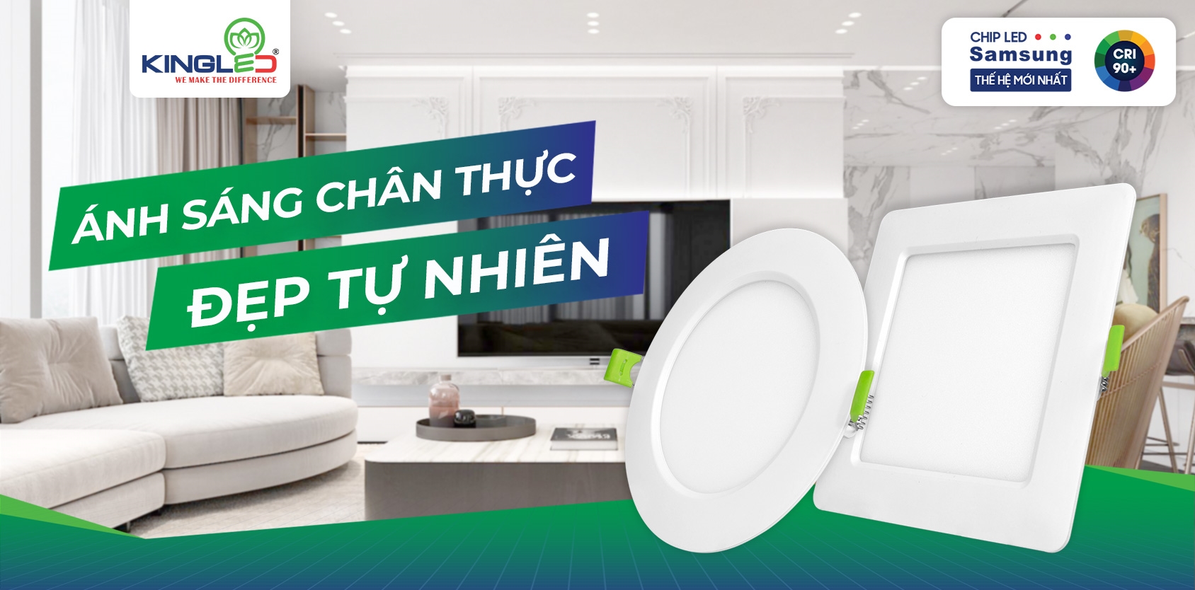 Đèn Led Âm Trần Siêu Mỏng 9W-Ø130 PEARL KINGLED