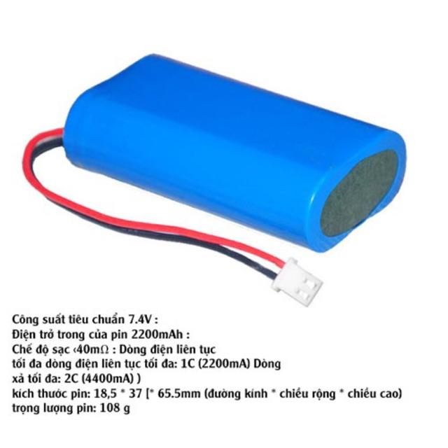 Pin Máy trợ Giảng Mã 18650 - 7.4V 2200mah- 2.600mah