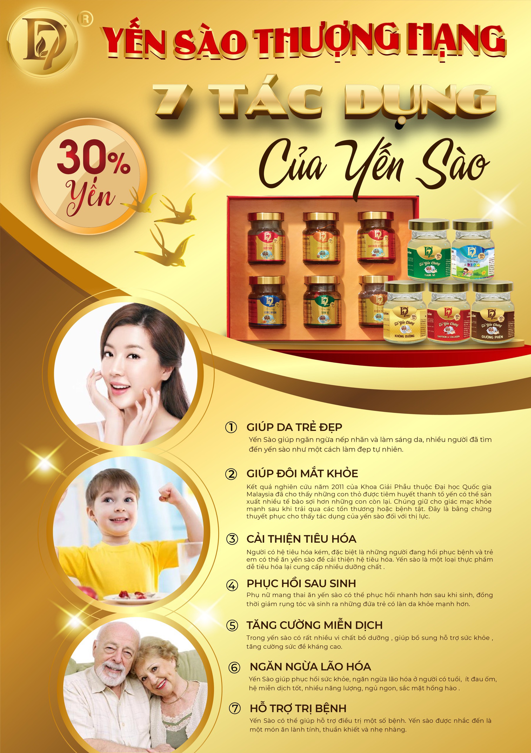 Lốc 6 hủ yến chưng SAFFRON &amp;amp; COLLAGEN bổ dưỡng ( 30% yến ) QUÀ BIẾU Ý NGHĨA - D7