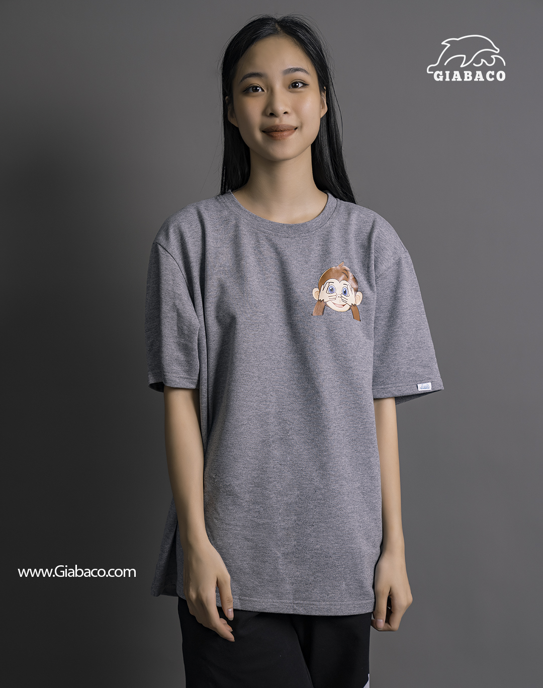 T-shirt LUCKY MONKEY Giabaco Unisex TS2201-100% Cotton Cao Cấp