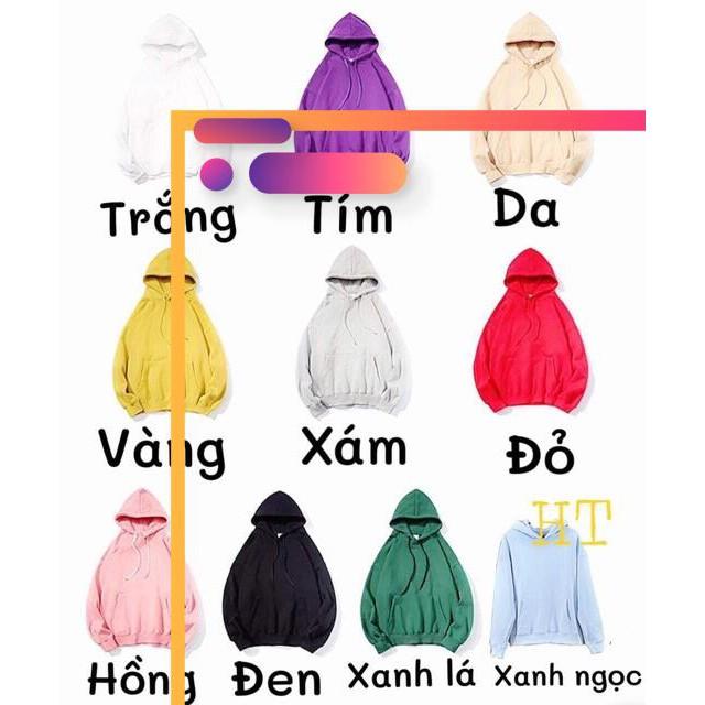 Áo hoodie nỉ trơn baisic HT12