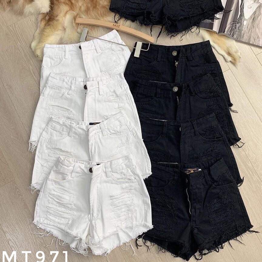 QUẦN SHORT JEAN KAKI NỮ RÁCH