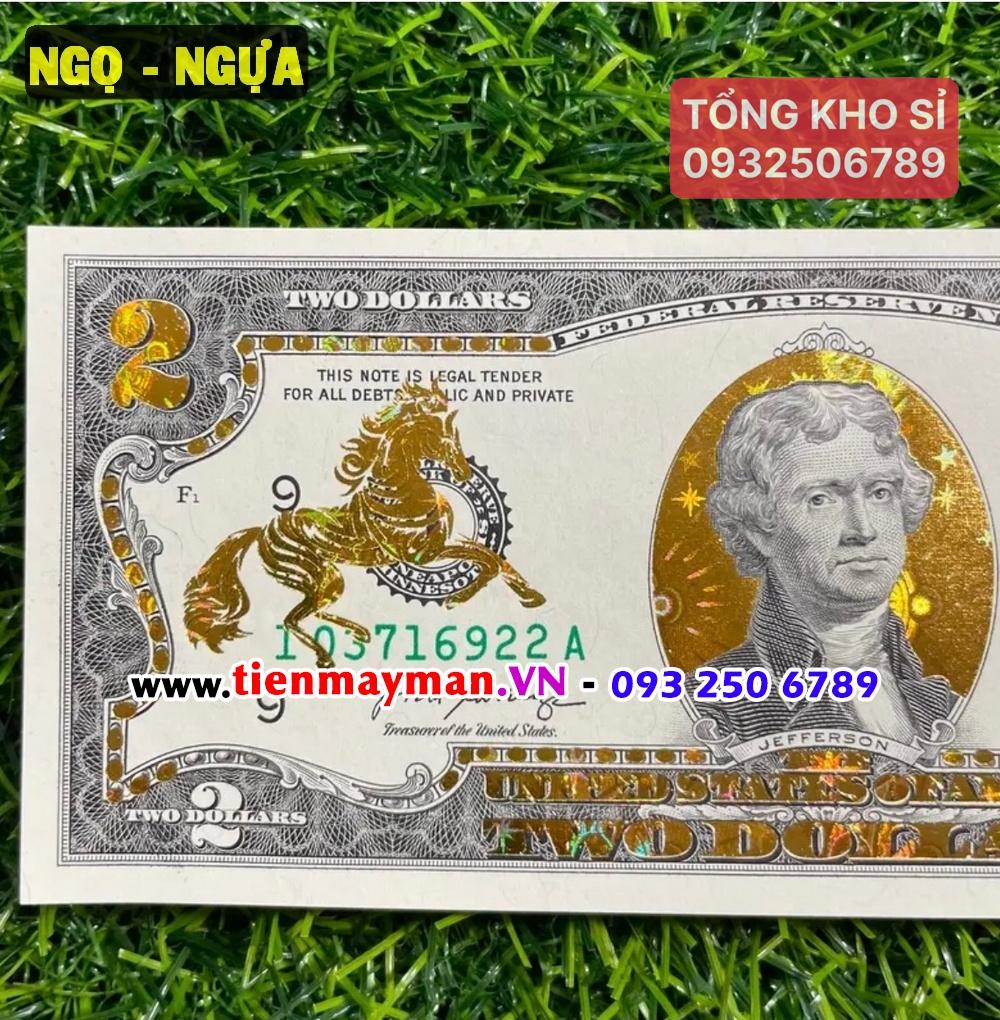 [Giá KM] [CON NGỰA] Tiền 2 usd mạ vang 3D hình 12 con giáp