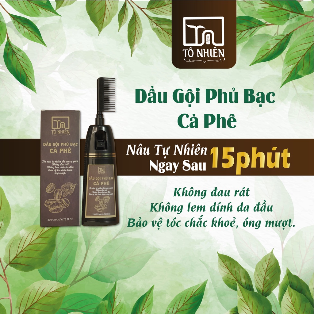 Dầu gội phủ bạc cà phê Tô Nhiên 200g - Giúp ngăn chặn tóc bạc sớm, nâu tự nhiên chỉ trong 15 phút