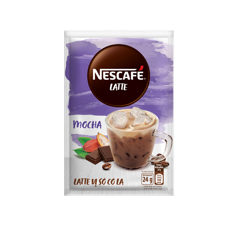 [Tặng Ca Đá Giữ Nhiệt 1.5L Nescafe] Combo 3 Hộp Cà phê hòa tan NESCAFÉ Latte Vị Sô cô la (Hộp 10 gói x 24g)