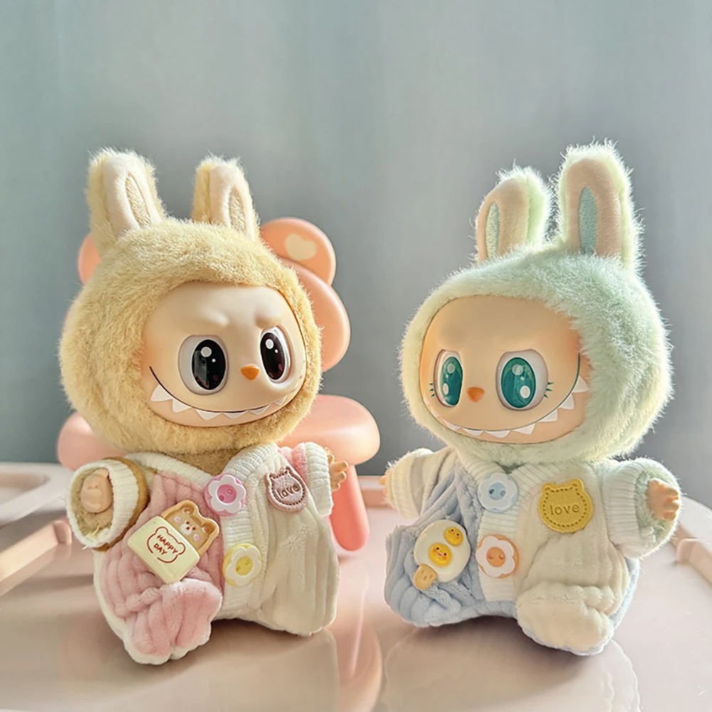 Quần áo Labubu 17cm - Jumpsuit Len Cúc Hoa Dành Cho LBB V2, Thời Trang Cho Búp Bê Xinh