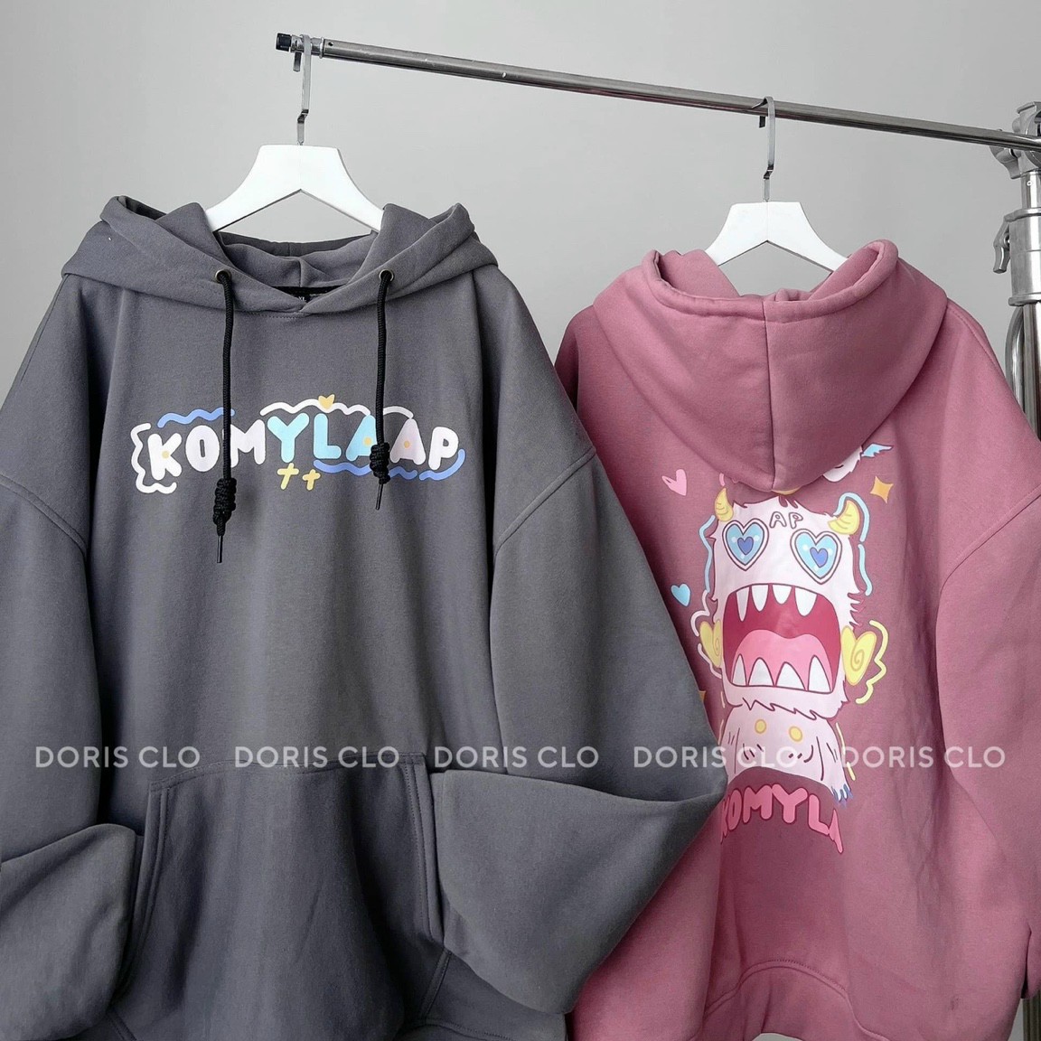 Áo hoodies form rộng tay dài Monster, Áo hoodie in KOMYLA unisex , Áo khoác hoodie form rộng KOMY