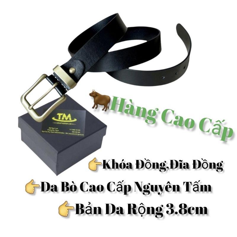 Thắt Lưng_Dây Nịt Nam Cao Cấp Da Bò Mặt Khoá Kim Đồng Đúc Bản 3.8cm Bảo Hành 24T Kèm Hộp đựng