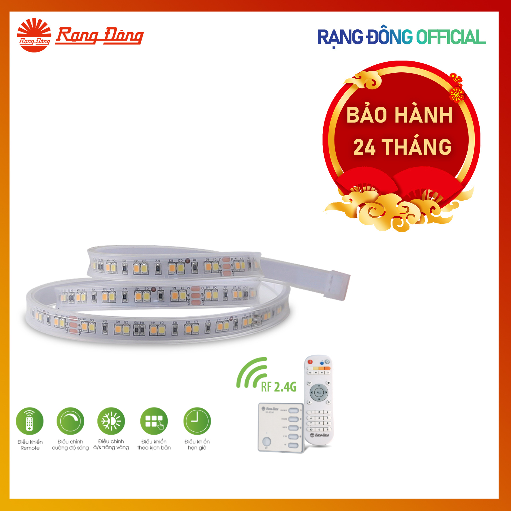 Đèn LED dây điều khiển từ xa bằng remote Model: RD - LD01. RF