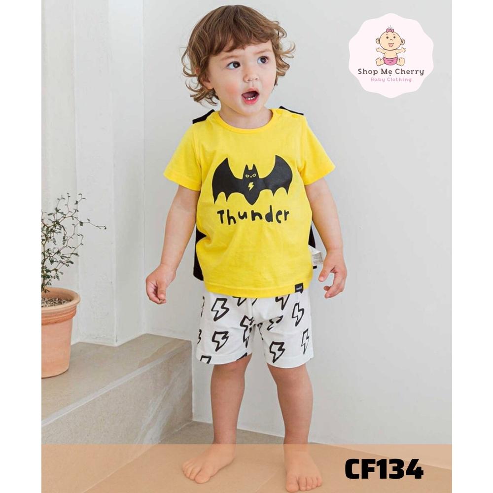 BỘ NGẮN CAO CẤP BÉ TRAI NỘI ĐỊA HÀN, CHẤT COTTON ORGANIC, MẪU NGƯỜI DƠI