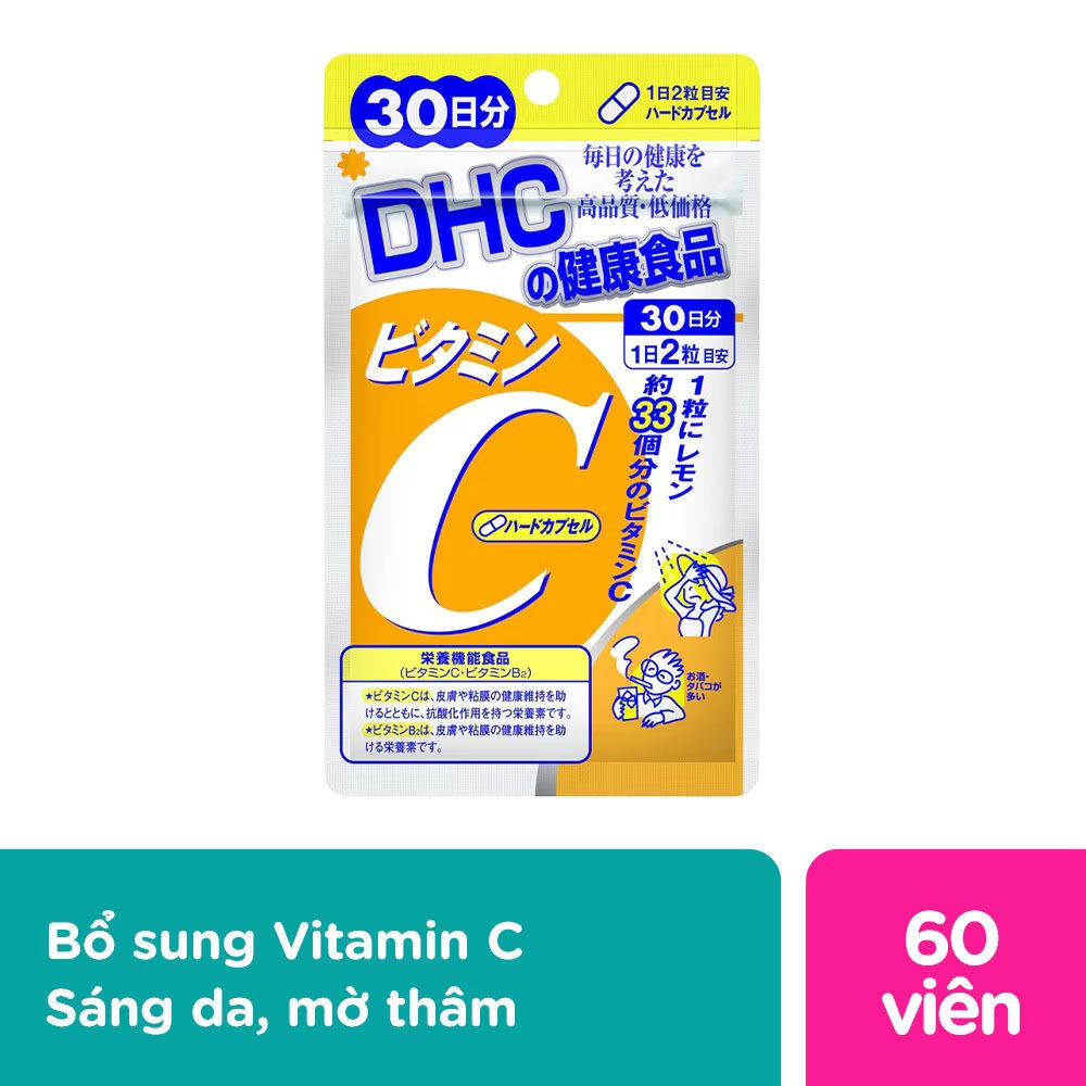 Thực Phẩm Bảo Vệ Sức Khỏe DHC Bổ Sung Vitamin C Hard Capsule Viên Nang Cứng 60v