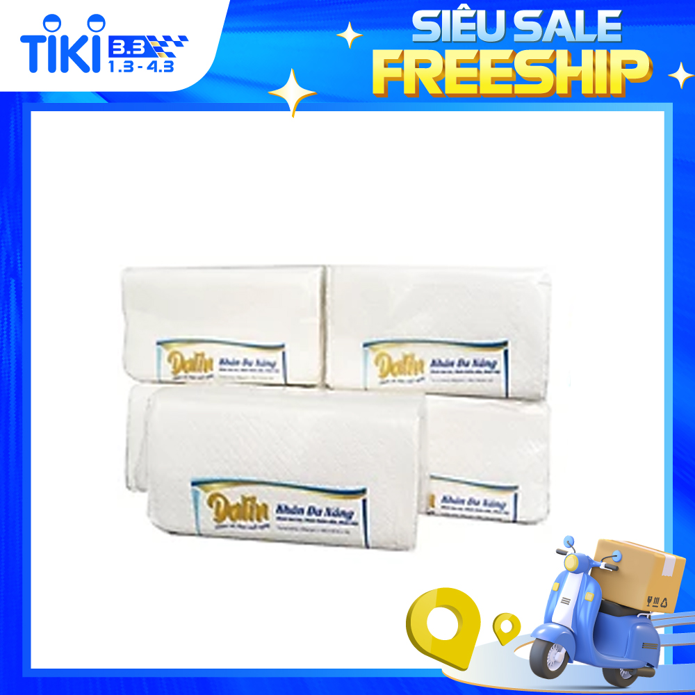 COMBO 5 KHĂN GIẤY LAU TAY DALIN SIÊU DÀY 150 TỜ, DÀI 20CM, THẤM HÚT NƯỚC, DẦU CỰC TỐT