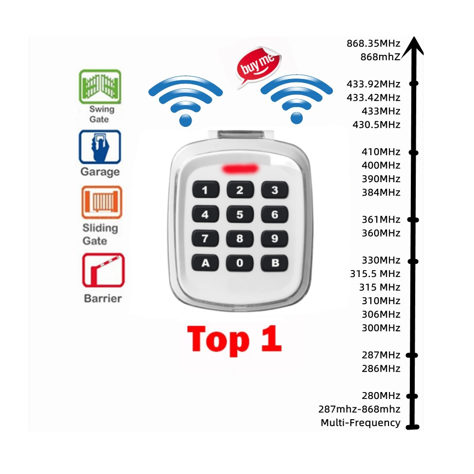 Dụng cụ mở cửa nhà để xe đa mã Nhập không cần chìa Bàn phím đa tần số