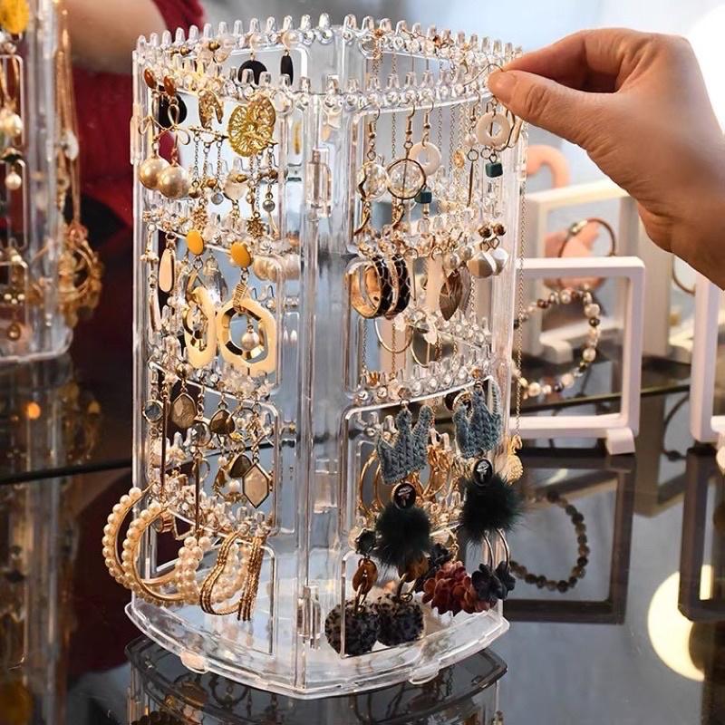 Giá treo khuyên tai, dây chuyền amica trong suốt