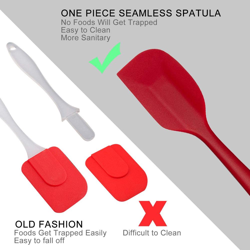Homatter Thìa Silicone Bộ 6 Chiếc Ốp Scrapers Thìa Không Dính Bánh Nướng Chịu Nhiệt Dụng Cụ Nấu Ăn Dụng Cụ Nướng Bánh