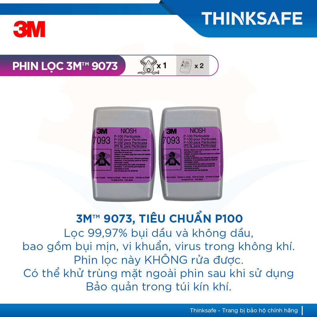 Mặt nạ phòng độc 3M 6200 phin lọc 3M 7093 - Trang bị tuyến đầu phòng dịch - Mặt nạ P100/ N95 phòng dịch, lọc bụi mịn pm2.5, khói hàn, chống hơi sơn, vi khuẩn, vi rút