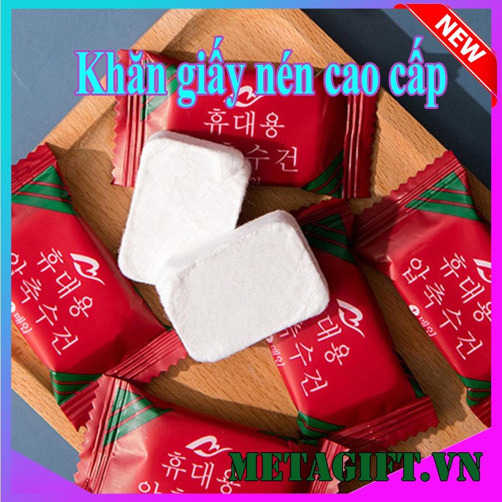 Khăn giấy nén rửa mặt dạng viên kẹo hàn quốc, khăn nén ướt dạng viên