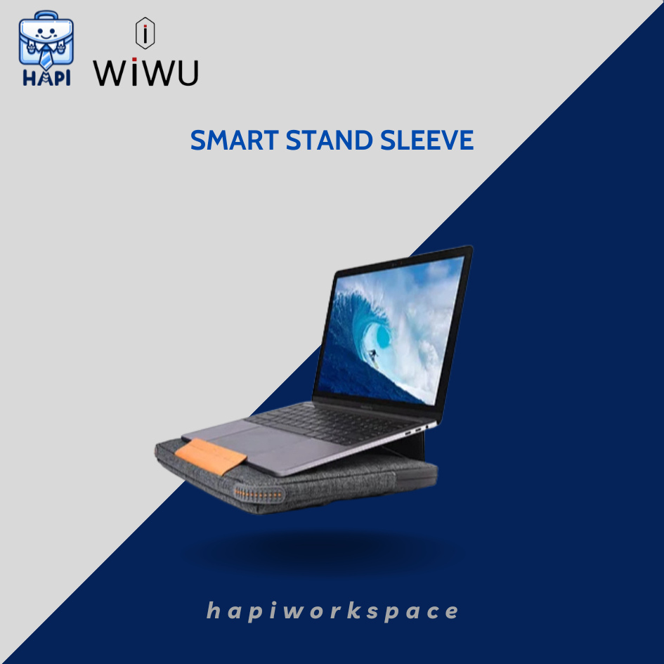 Túi chống sốc hàng chính hãng WiWU Smart Stand Sleeve Wi-SSS 15.4 inch tích hợp giá đỡ tản nhiệt gấp gọn - siêu tiện lợi