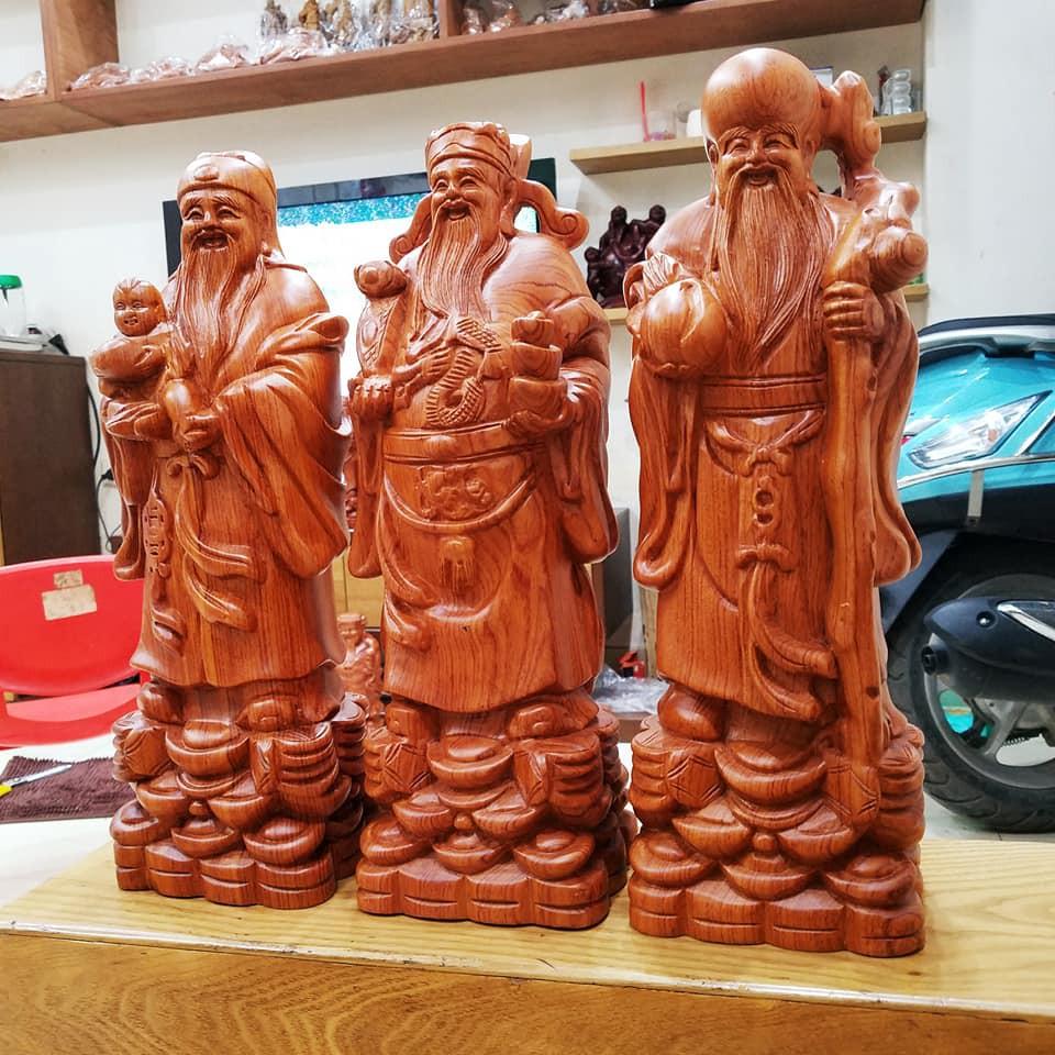 Bộ tượng tam đa phúc lộc thọ gỗ hương