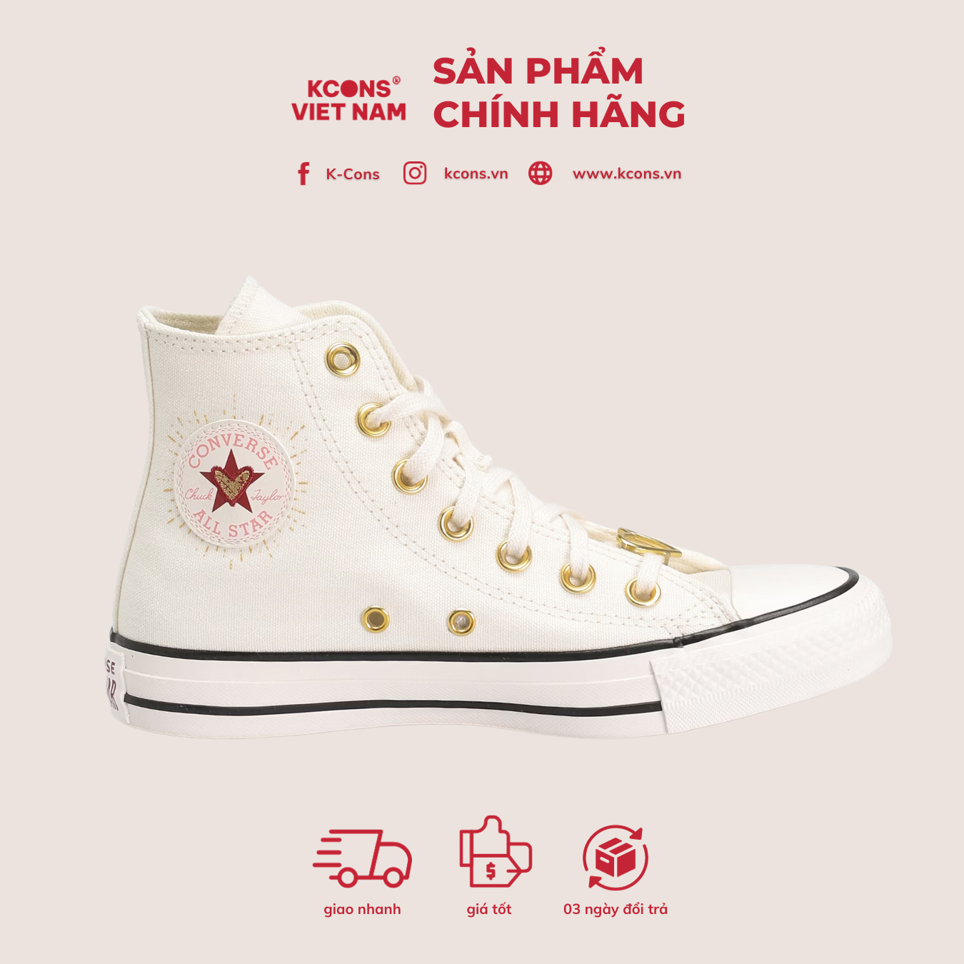 Giày Converse Chuck Taylor All Star Valentines Day Cổ Cao A05139C